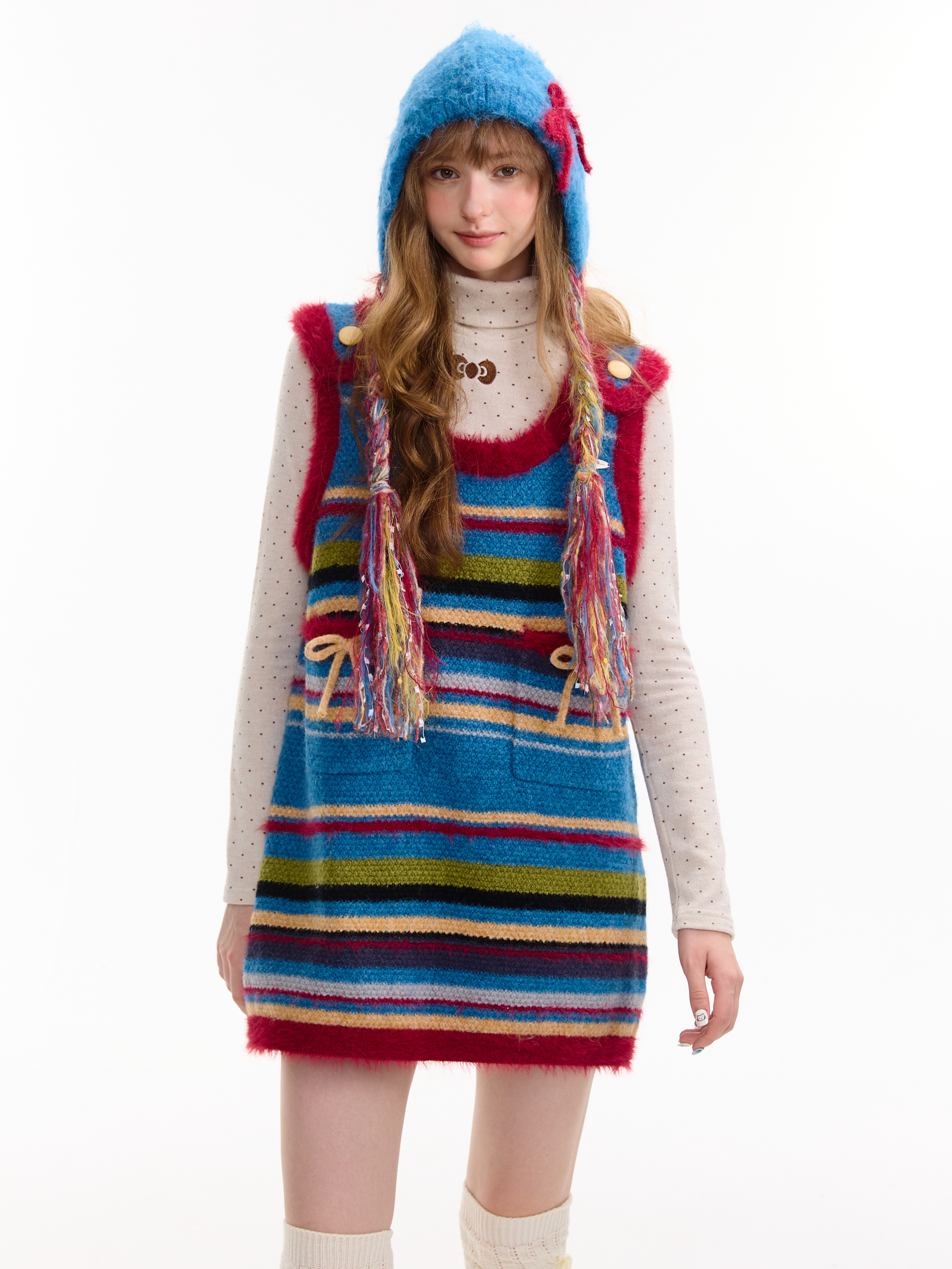American Vintage Ribbed Knit Slip Dress - Bow Detail Sleeveless Bodycon Dress for Fall and Winter Layering - Image 11