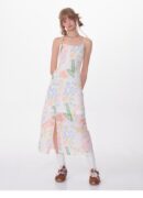 American Vintage Graffiti Print Maxi Dress - Slimming Slip Dress with High Slit & All-Over Artistic Design