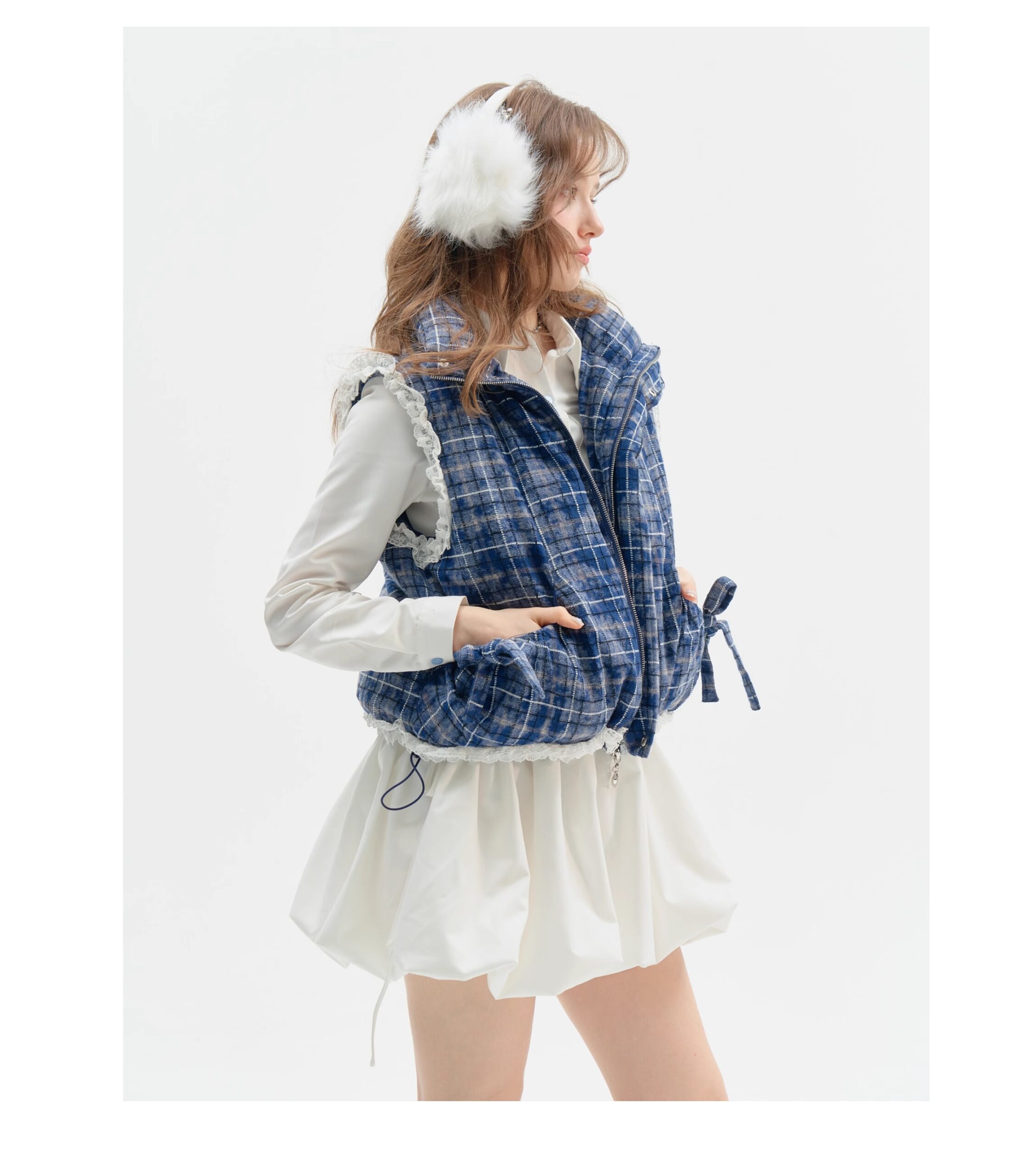 American Vintage Polo Bloom Dress - White Preppy Figure-Flattering Long Sleeve Dress with Tailored Waist - Image 15