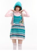 American Vintage Ribbed Knit Slip Dress - Bow Detail Sleeveless Bodycon Dress for Fall and Winter Layering