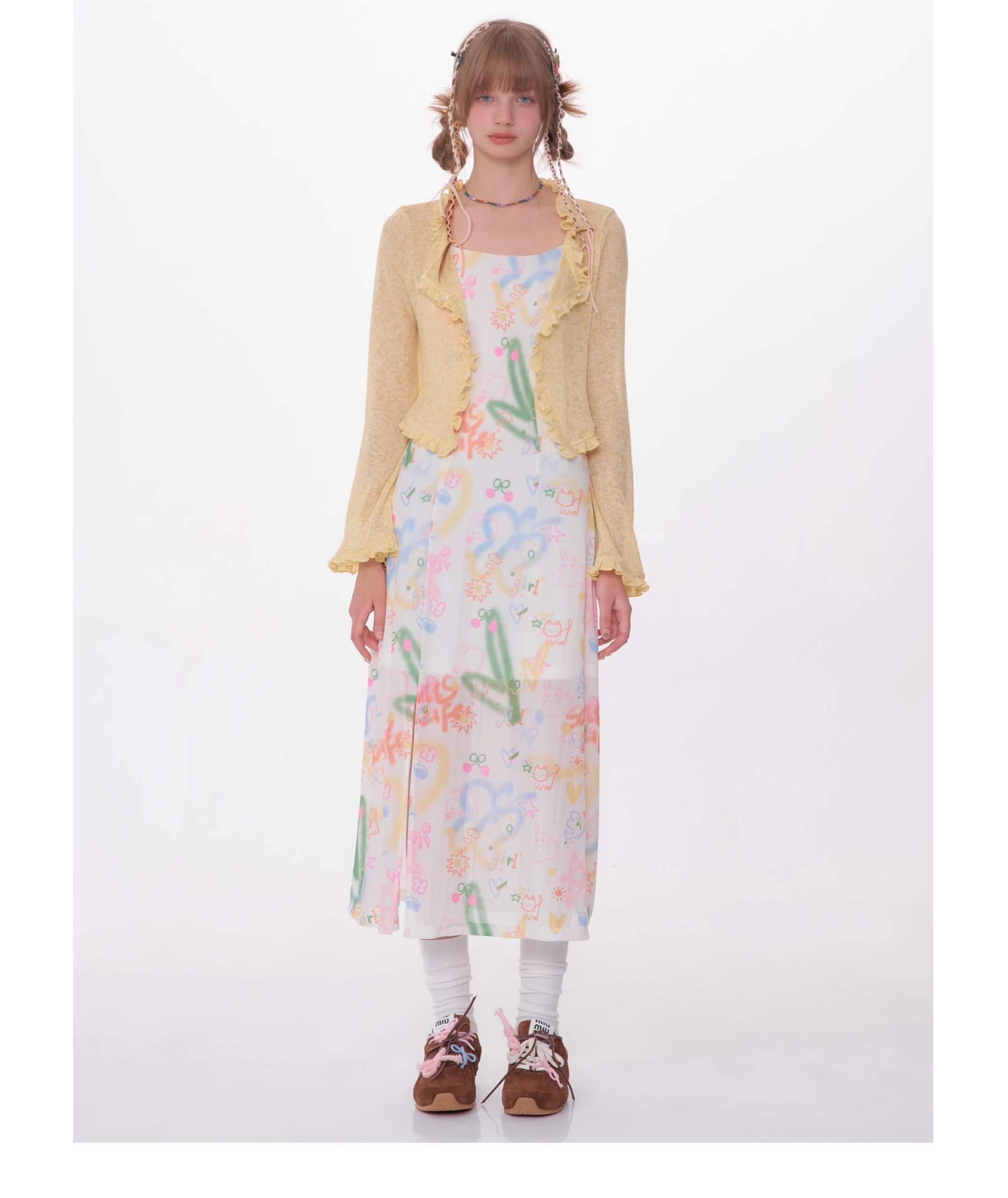 American Vintage Graffiti Print Maxi Dress - Slimming Slip Dress with High Slit & All-Over Artistic Design - Image 15