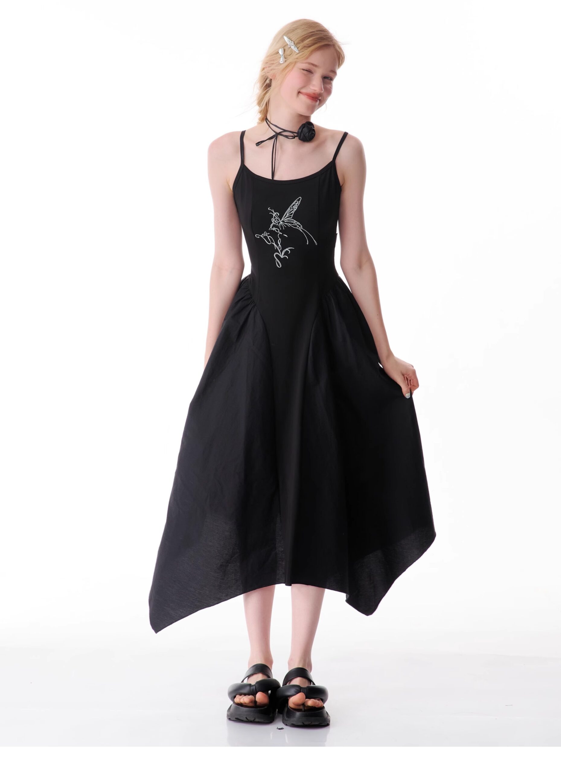 American Vintage Butterfly Maxi Dress - Elegant Slip Dress with Waist-Defining Silhouette & All-Over Butterfly Print - Image 29
