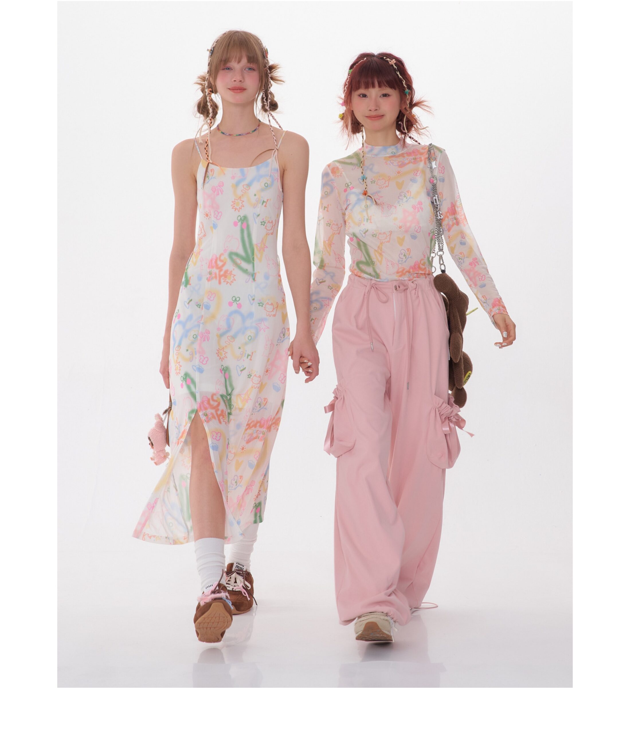 American Vintage Graffiti Print Maxi Dress - Slimming Slip Dress with High Slit & All-Over Artistic Design - Image 17