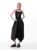 American Vintage Butterfly Maxi Dress - Elegant Slip Dress with Waist-Defining Silhouette & All-Over Butterfly Print