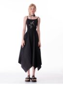 American Vintage Butterfly Maxi Dress - Elegant Slip Dress with Waist-Defining Silhouette & All-Over Butterfly Print