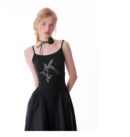 American Vintage Butterfly Maxi Dress - Elegant Slip Dress with Waist-Defining Silhouette & All-Over Butterfly Print