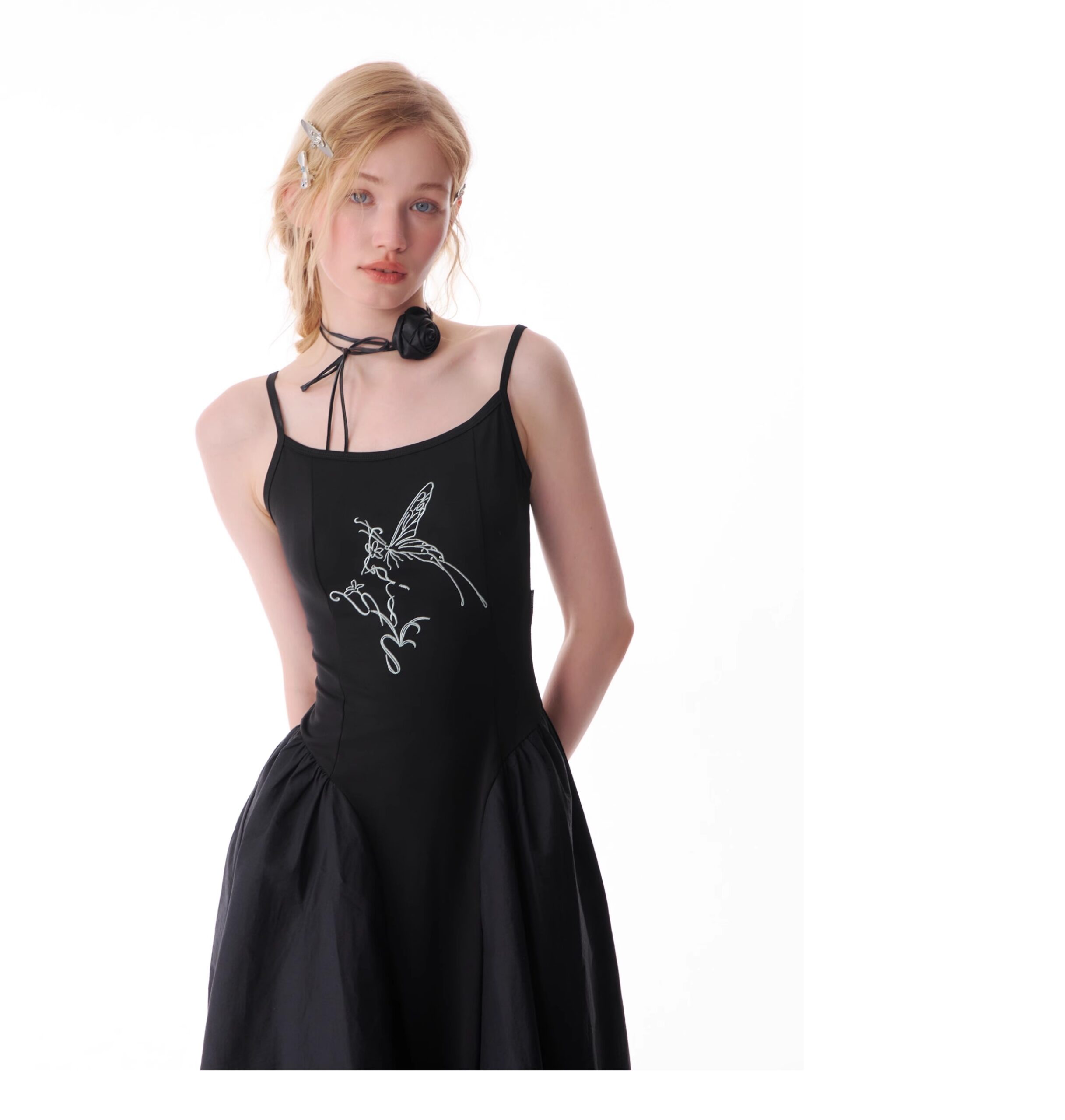 American Vintage Butterfly Maxi Dress - Elegant Slip Dress with Waist-Defining Silhouette & All-Over Butterfly Print - Image 16