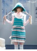 American Vintage Ribbed Knit Slip Dress - Bow Detail Sleeveless Bodycon Dress for Fall and Winter Layering