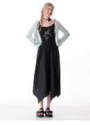 American Vintage Butterfly Maxi Dress - Elegant Slip Dress with Waist-Defining Silhouette & All-Over Butterfly Print