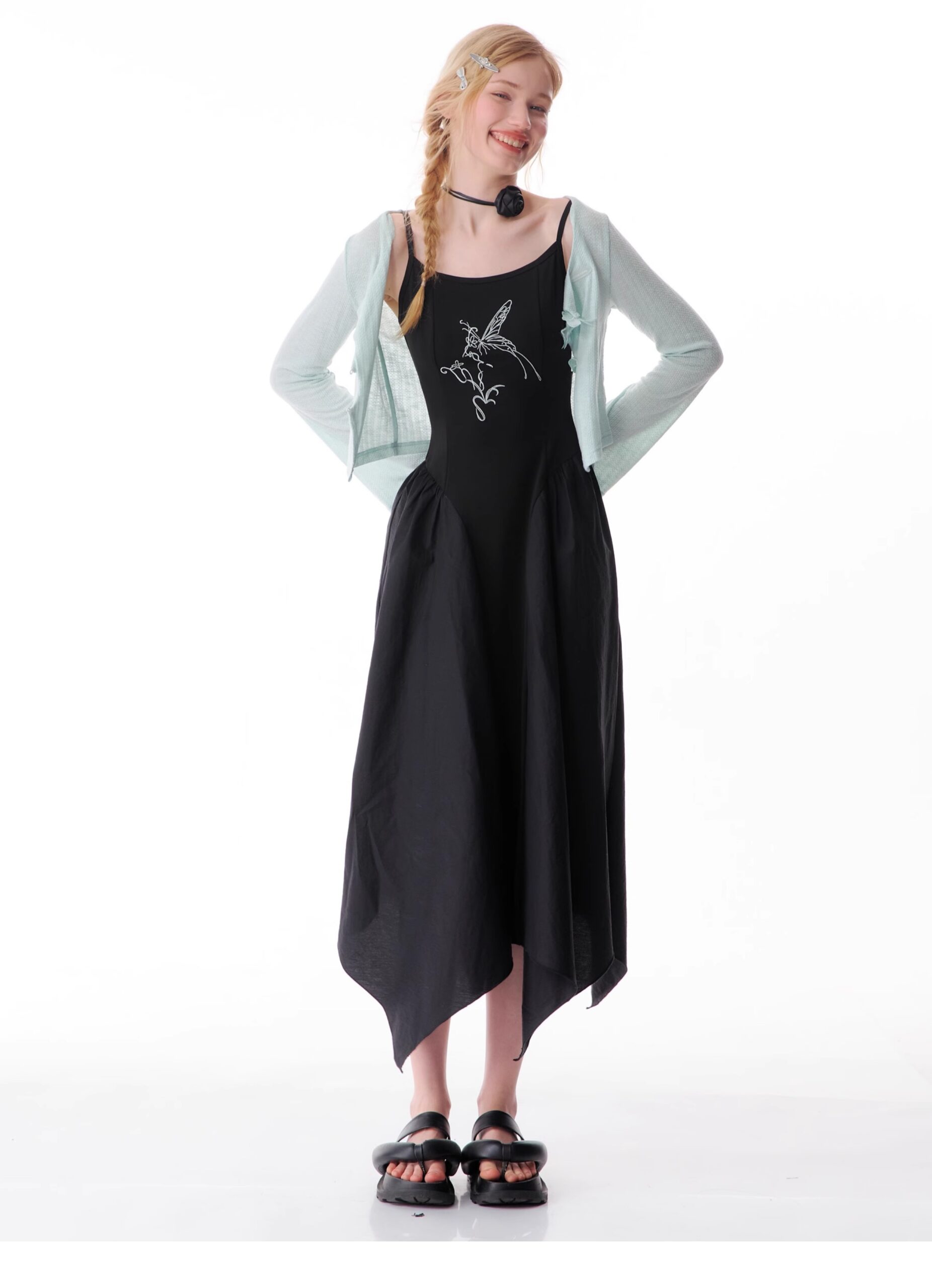 American Vintage Butterfly Maxi Dress - Elegant Slip Dress with Waist-Defining Silhouette & All-Over Butterfly Print - Image 18